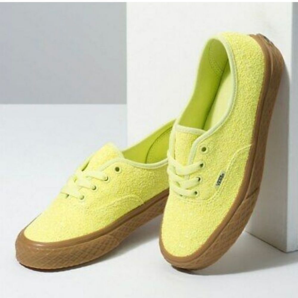 Vans neon yellow platform style green ice cream glitter sparkle shoes rare